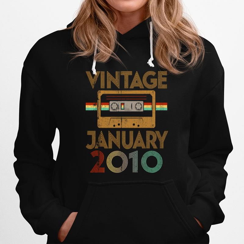 Vintage Born January 2010 11Th Birthday Quarantine Hoodie