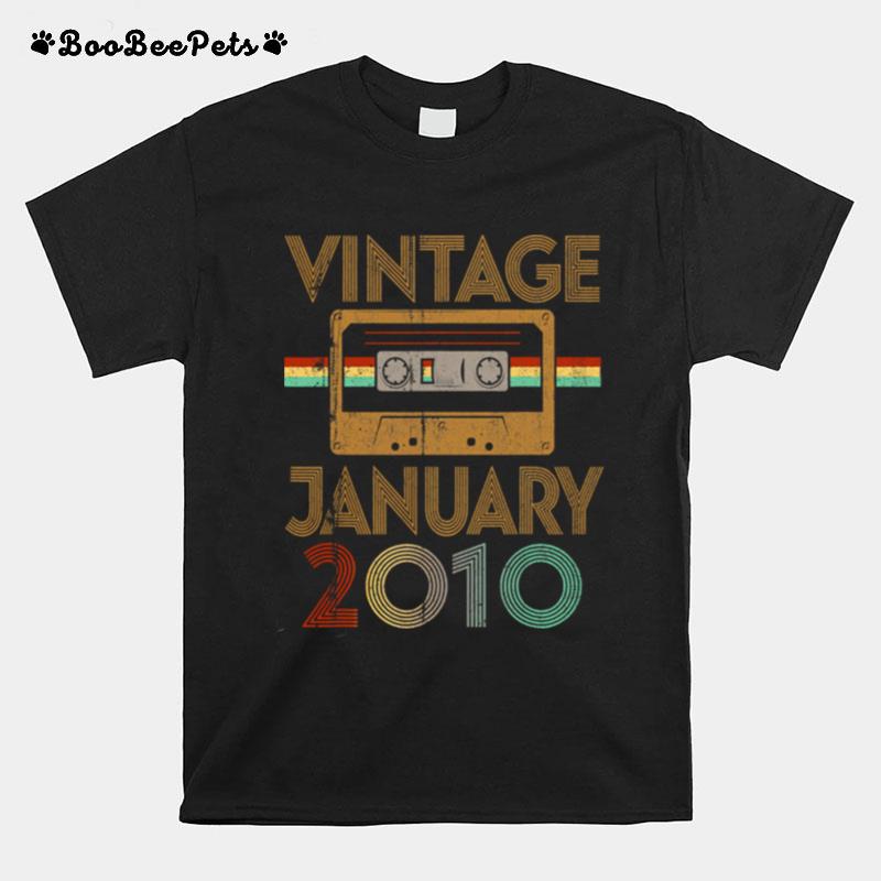 Vintage Born January 2010 11Th Birthday Quarantine T-Shirt