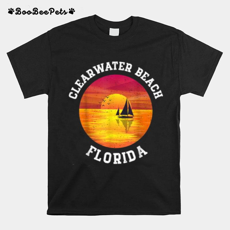 Vintage Clearwater Beach Florida Retro 80S Summer Souvenir T-Shirt