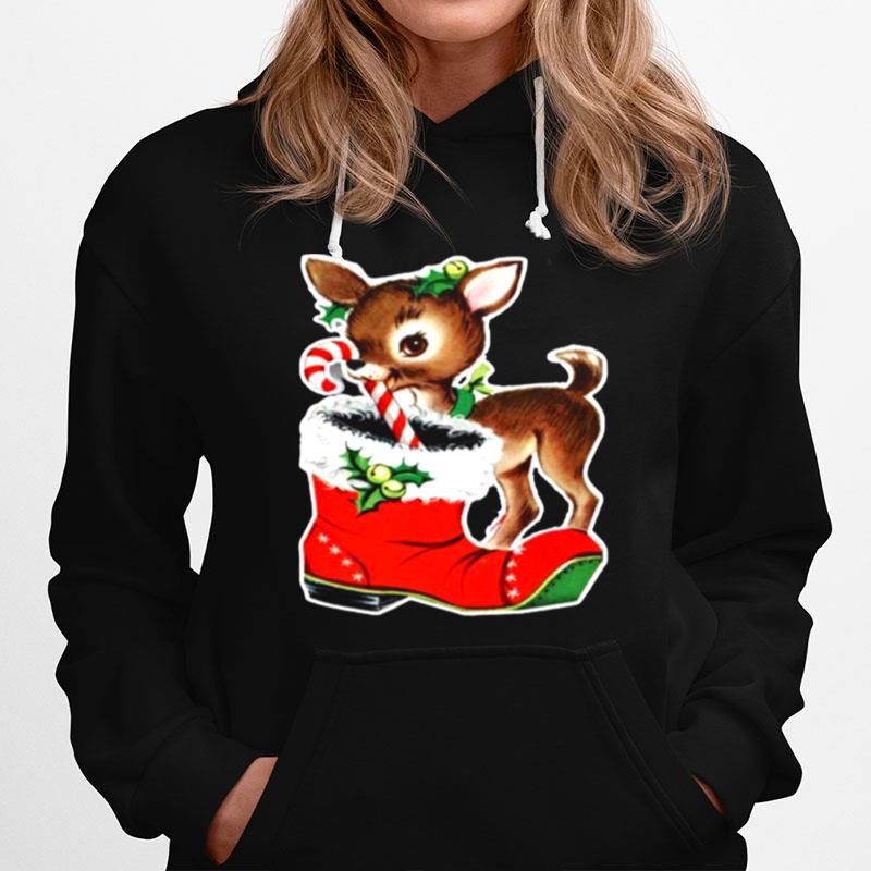 Vintage Cute Reindeer Holiday Hoodie