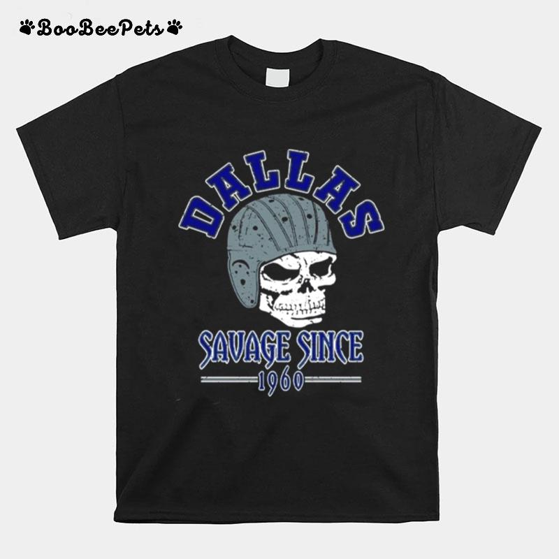 Vintage Dallas Football Skull Helmet Dallas Texas Sports Retro T-Shirt