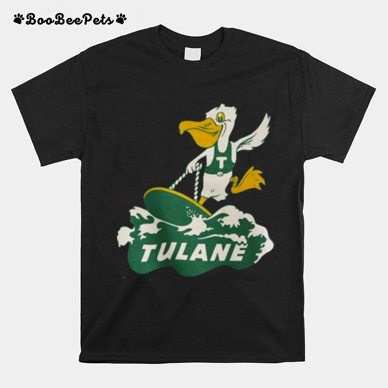 Vintage Duck Tulane Green Wave Football T-Shirt
