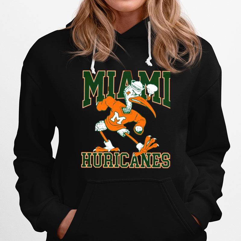 Vintage Football University Mascot Graphic Miami Huricanes Hoodie