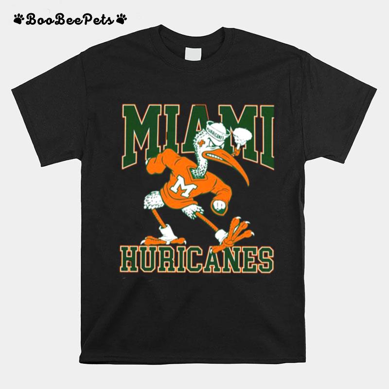 Vintage Football University Mascot Graphic Miami Huricanes T-Shirt