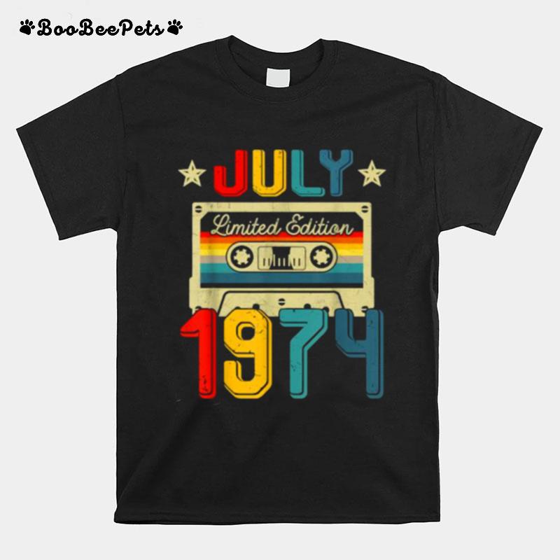 Vintage July 1974 Limited Edition Cassette Tape 47Th Birthday Decoration T-Shirt