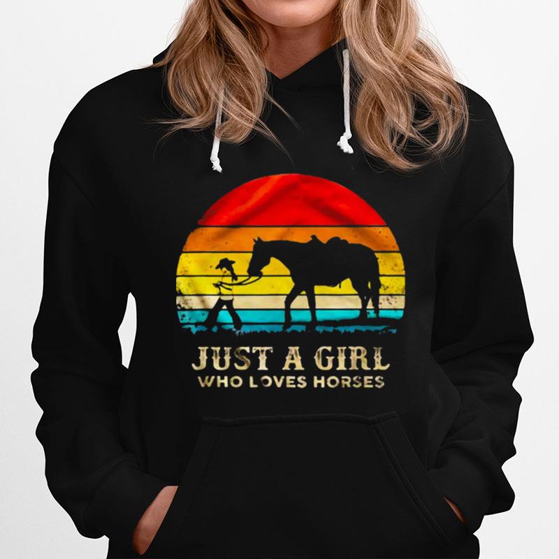 Vintage Just A Girl Who Loves Horses Hoodie