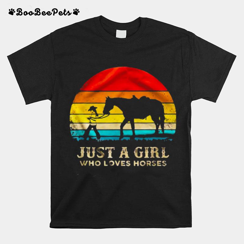 Vintage Just A Girl Who Loves Horses T-Shirt