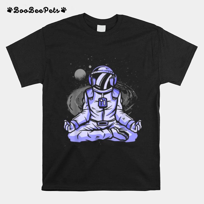 Vintage Meditating Astronaut Yoga Universe T-Shirt