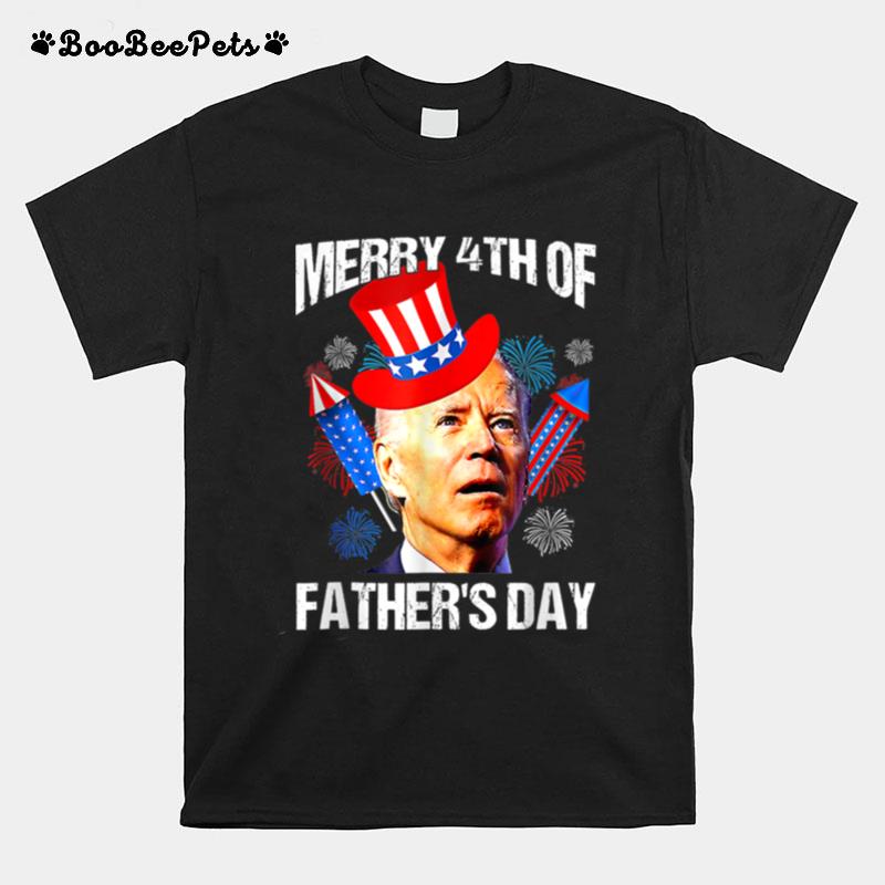 Vintage Merry 4Th Of Fathers Day Funny Fourth Of July T B0B3Dpvpn7 T-Shirt