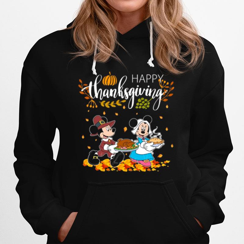 Vintage Minnie And Mickey Mouse Thankful Disney Thanksgivings Hoodie