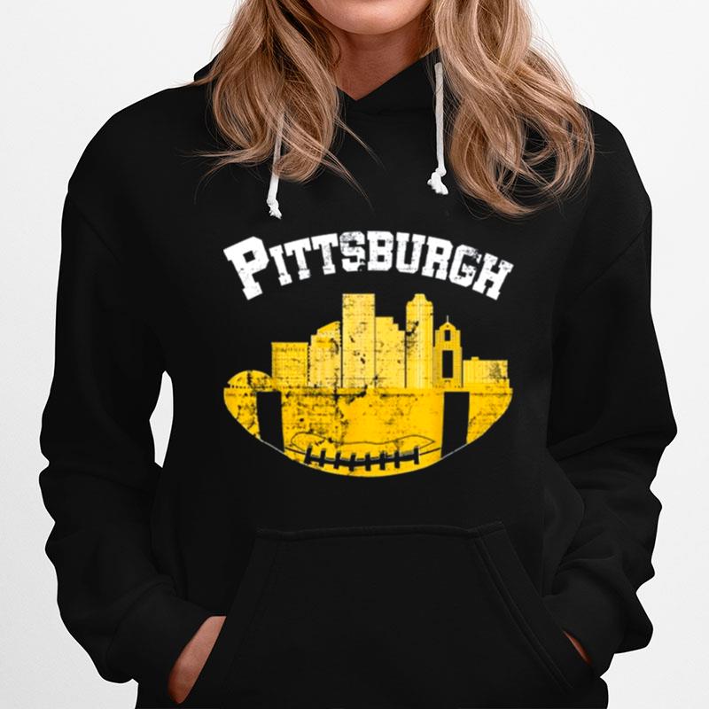Vintage Pittsburgh Football Pennsylvania Retro Cityscape Hoodie