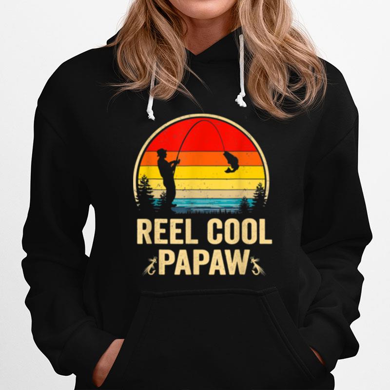 Vintage Reel Cool Papaw Fish Fishing Fathers Day Hoodie