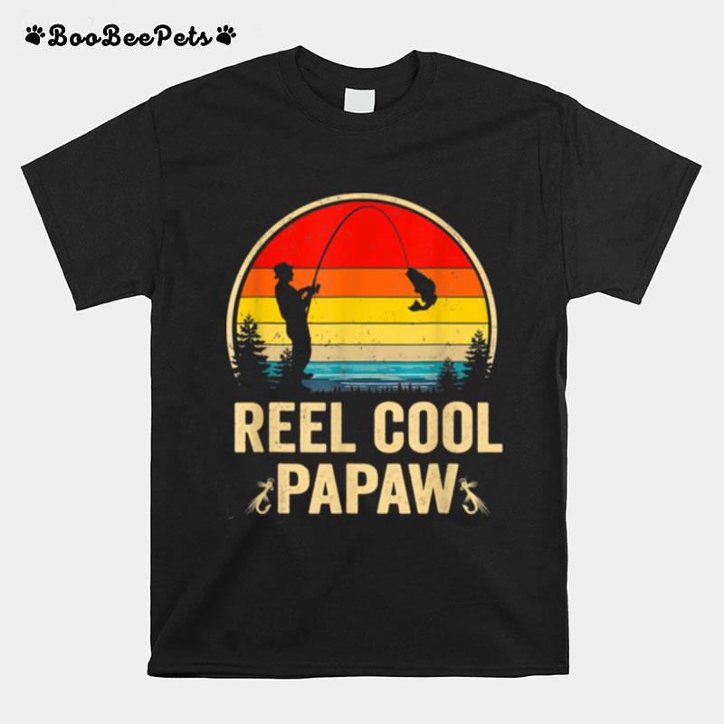 Vintage Reel Cool Papaw Fish Fishing Fathers Day T-Shirt