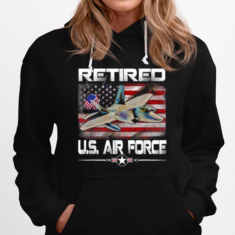 Vintage Retired Us Air Force Veteran Patriotic Hoodie