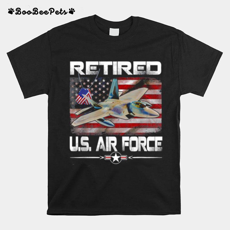 Vintage Retired Us Air Force Veteran Patriotic T-Shirt