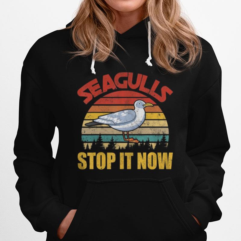 Vintage Retro Cool Seagulls Bird Lover Stop It Now Hoodie