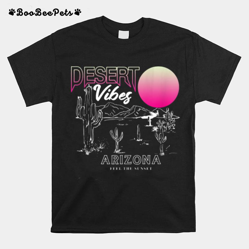 Vintage Retro Style Feel Sunset Desert Vibes Cactus Arizona T-Shirt