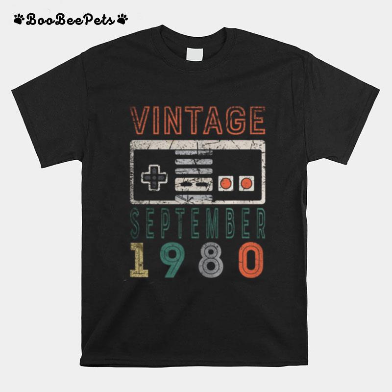 Vintage September 1980 40Th Birthday 40 Year Old T-Shirt