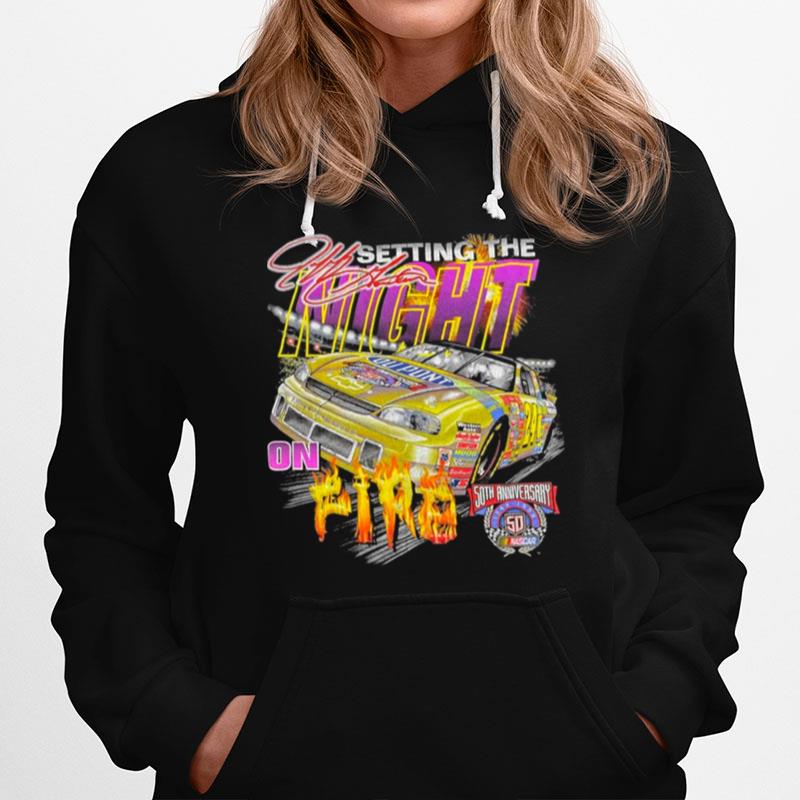 Vintage Setting The Night On Fire Racing 1998 Hoodie