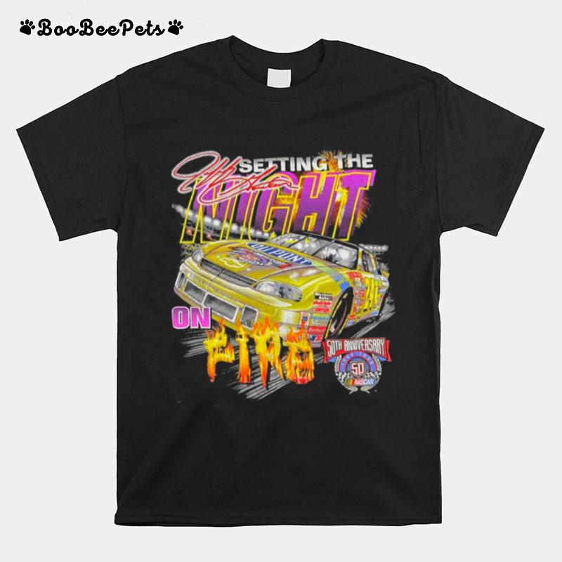 Vintage Setting The Night On Fire Racing 1998 T-Shirt