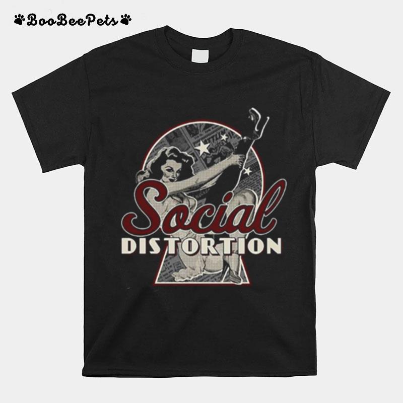 Vintage Sexy Girl Social Distortion Design T-Shirt