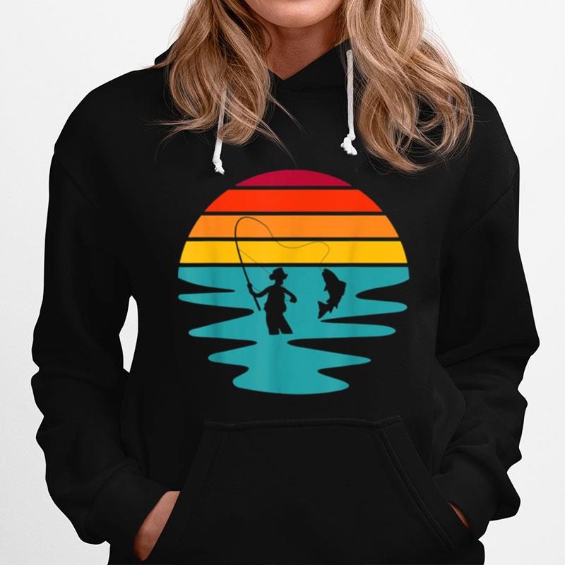 Vintage Sunset Artificial Nymph Fly Fishing Hoodie
