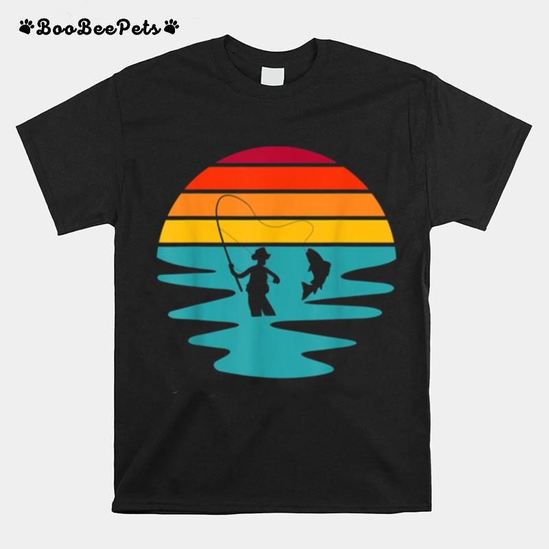 Vintage Sunset Artificial Nymph Fly Fishing T-Shirt