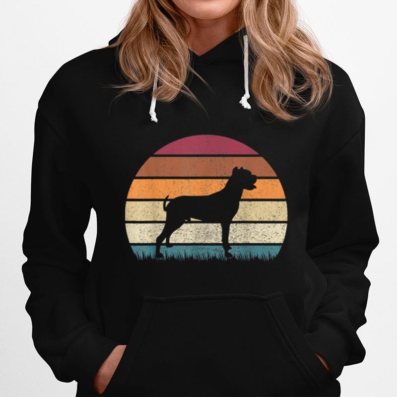 Vintage Sunset Dogo Argentino Dog Distressed Hoodie