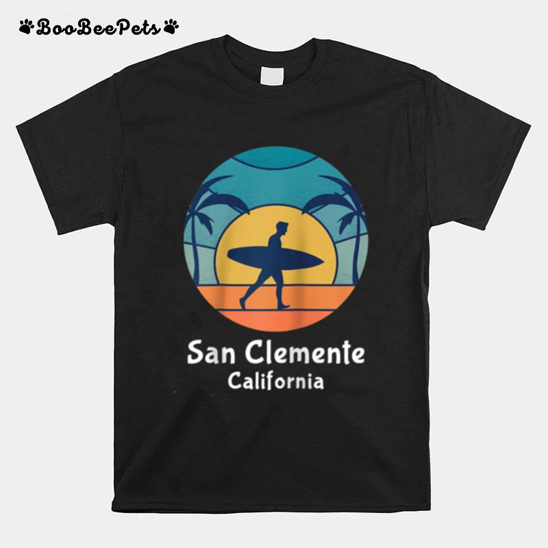 Vintage Sunset San Clemente Beach California Surfing Surfer T-Shirt