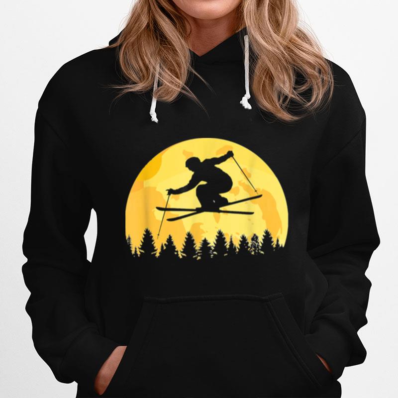 Vintage Sunset Ski Winter Sports Hoodie