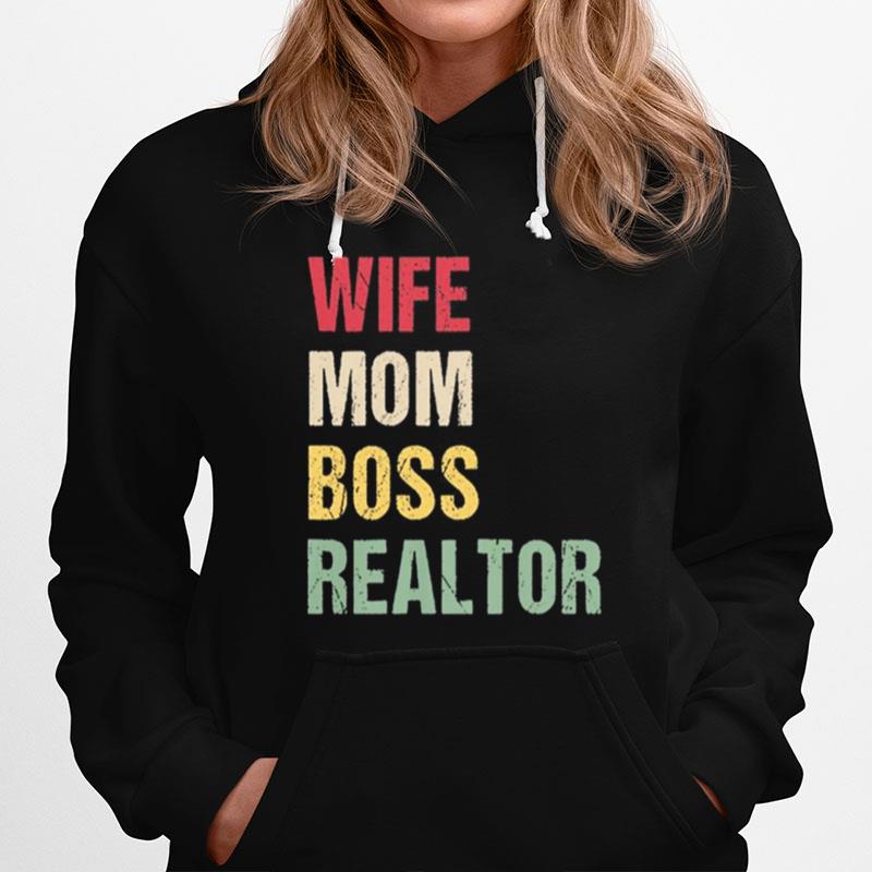 Vintage Wife Mom Boss Realtor Hoodie