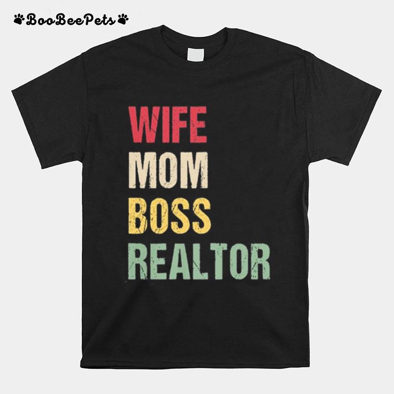 Vintage Wife Mom Boss Realtor T-Shirt