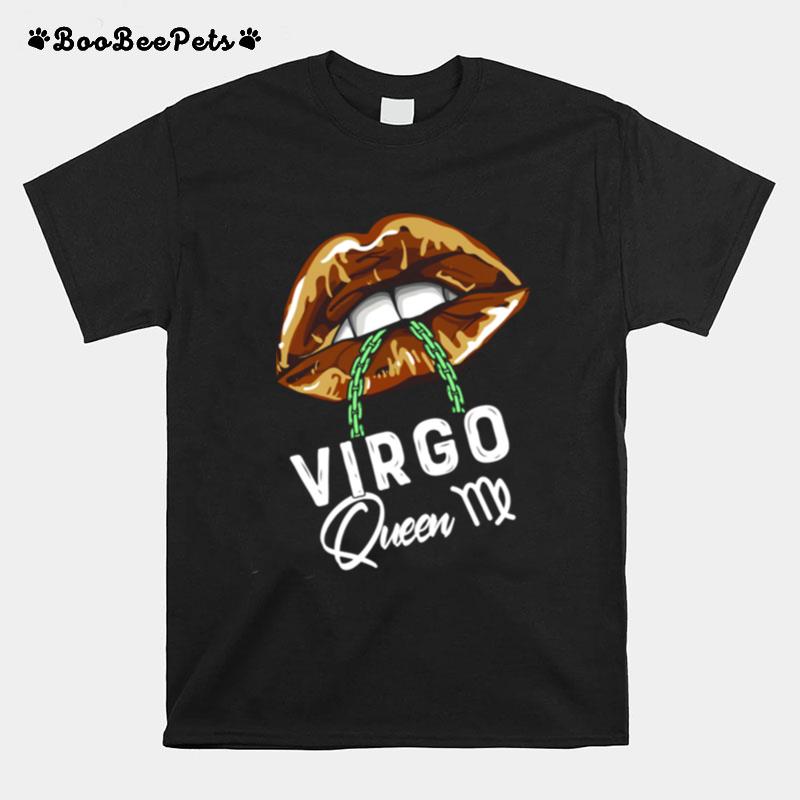 Virgo Queen Lips Sexy Black Afro Queen September T-Shirt