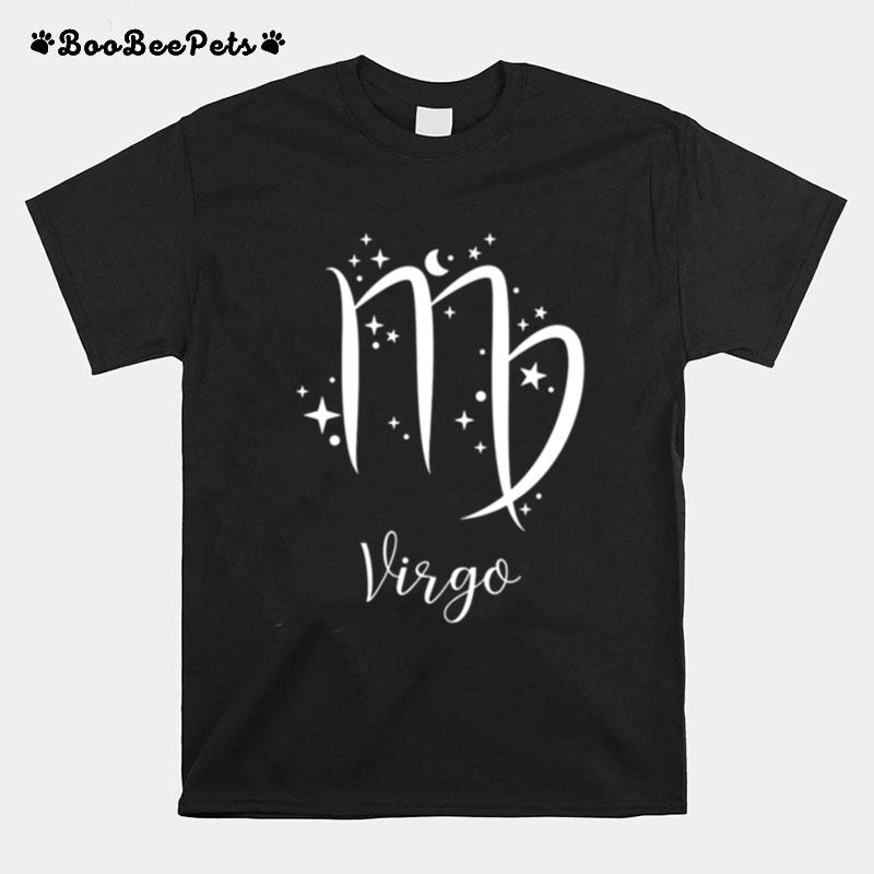 Virgo Zodiac Sign With Stars And Moon T-Shirt