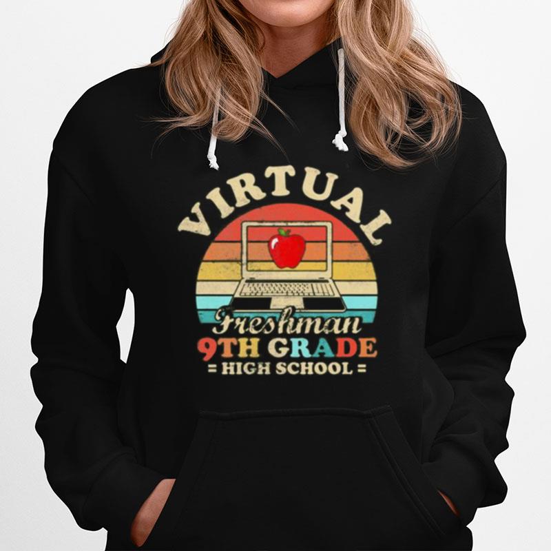 Virtual Freshman 9Th Grade High School Vintage Retro Hoodie