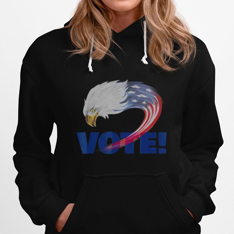 Vote Circle Eagle American Flag Hoodie