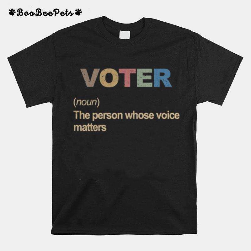 Vote Funny Definition Of Voter Vintage Design T-Shirt