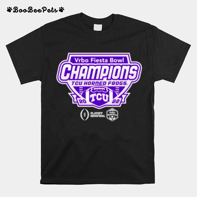 Vrbo Fiesta Bowl Champions Tcu Horned Frogs 2022 T-Shirt