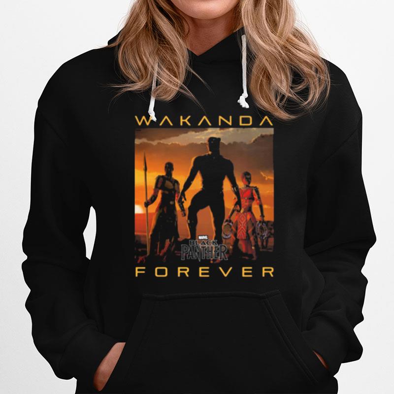 Wakanda Forever Black Panther Chadwick Rip Poster Hoodie