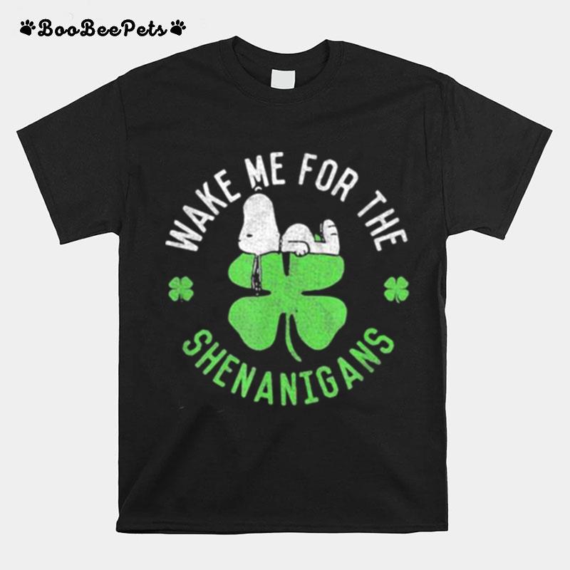 Wake Me For The Shenanigans Snoopy Patricks Day T-Shirt