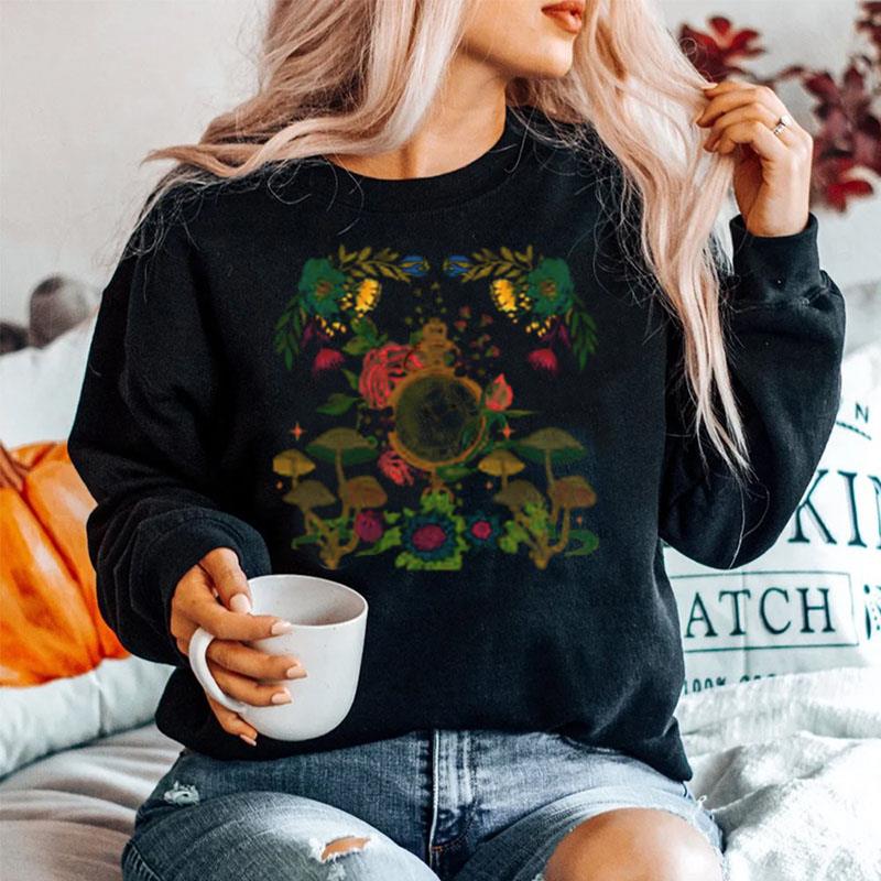 Wall Clock Flowers Decoration Vintage Botanicals Sweater