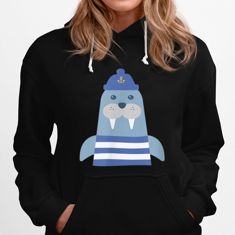 Walruss Seaman Maritime Captain Sailors Skipper With Boats Hoodie