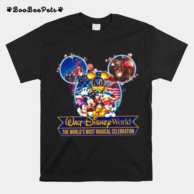 Walt Disney World The Worlds Most Magical Celebration 50 Years Of Magic Kingdom T-Shirt