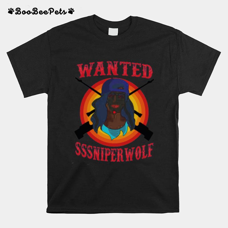 Wanted For Too Cute Sssniperwolf Sss Sniper Wolf T-Shirt