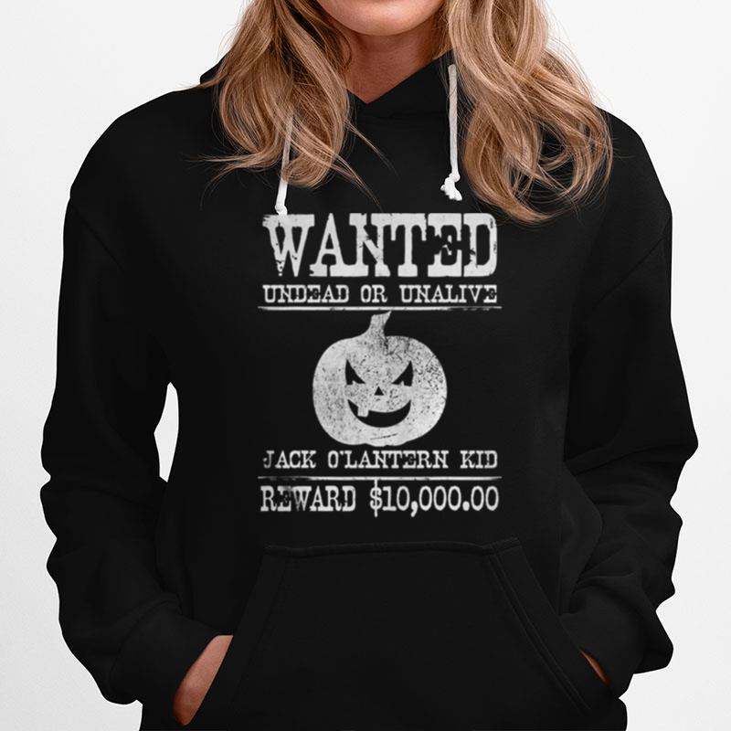 Wanted Halloween Jack Olantern Pumpkin Western Poster Hoodie