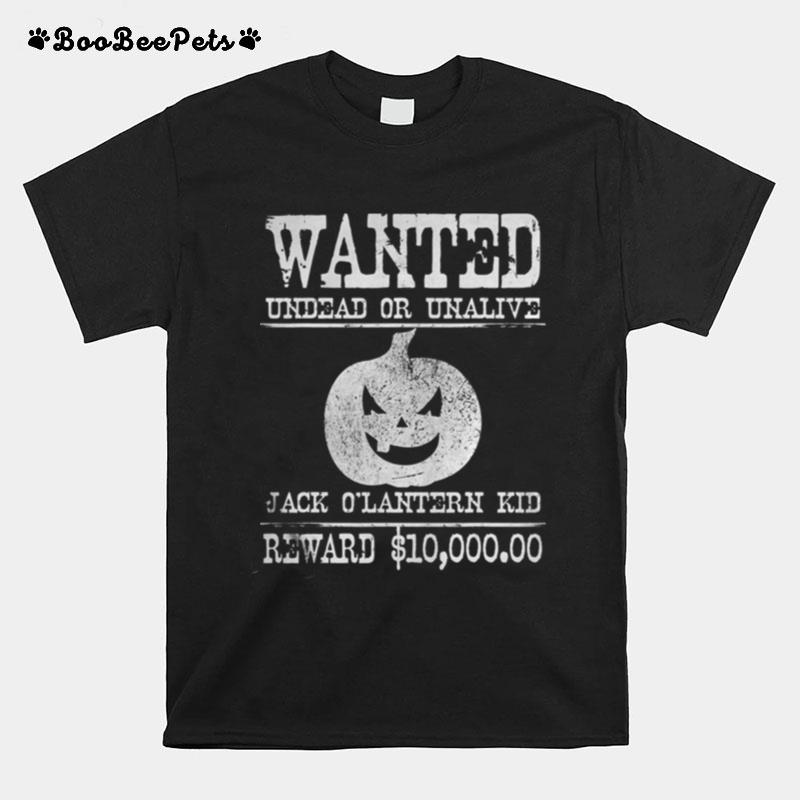 Wanted Halloween Jack Olantern Pumpkin Western Poster T-Shirt