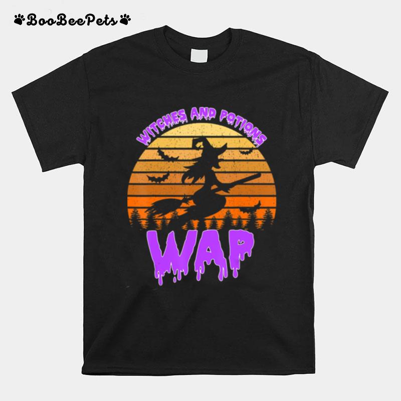 Wap Witches And Potions Funny Trending Halloween Retro T-Shirt