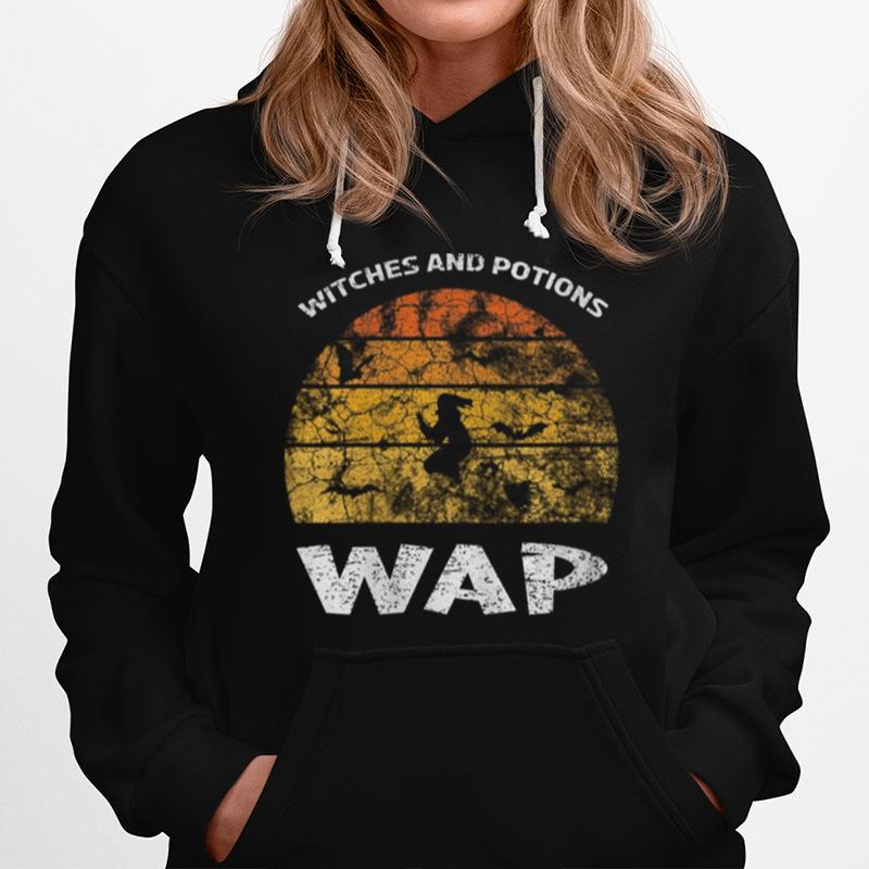 Wap Witches And Potions Retro Sunset Funny Wap Wordplay Hoodie