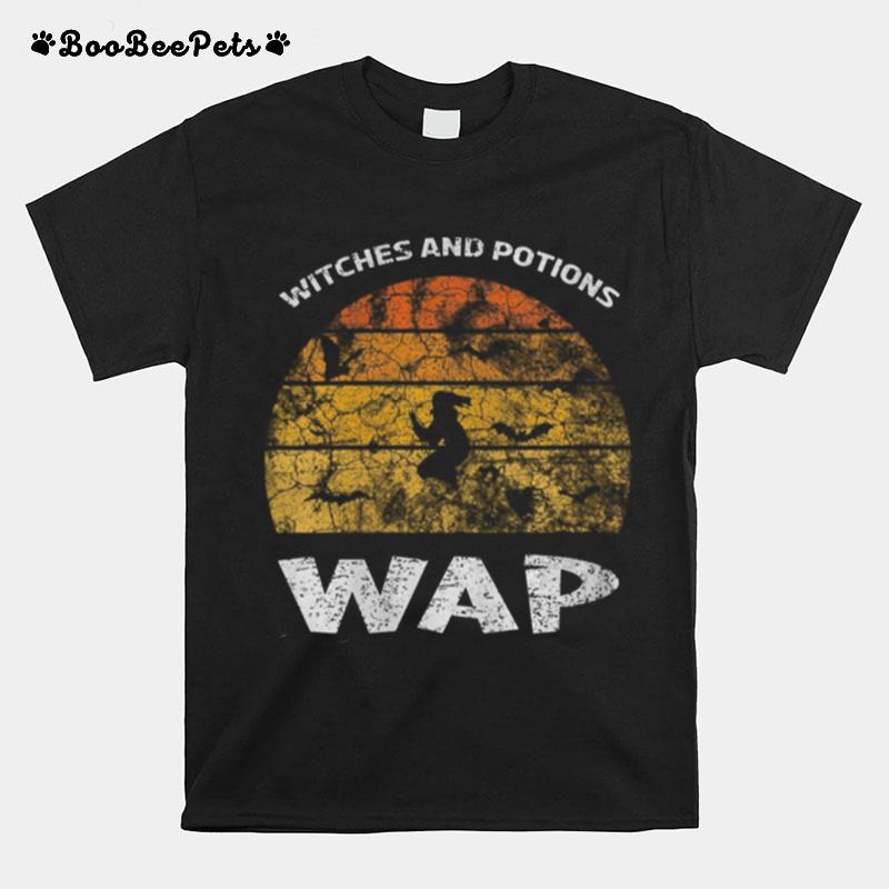 Wap Witches And Potions Retro Sunset Funny Wap Wordplay T-Shirt