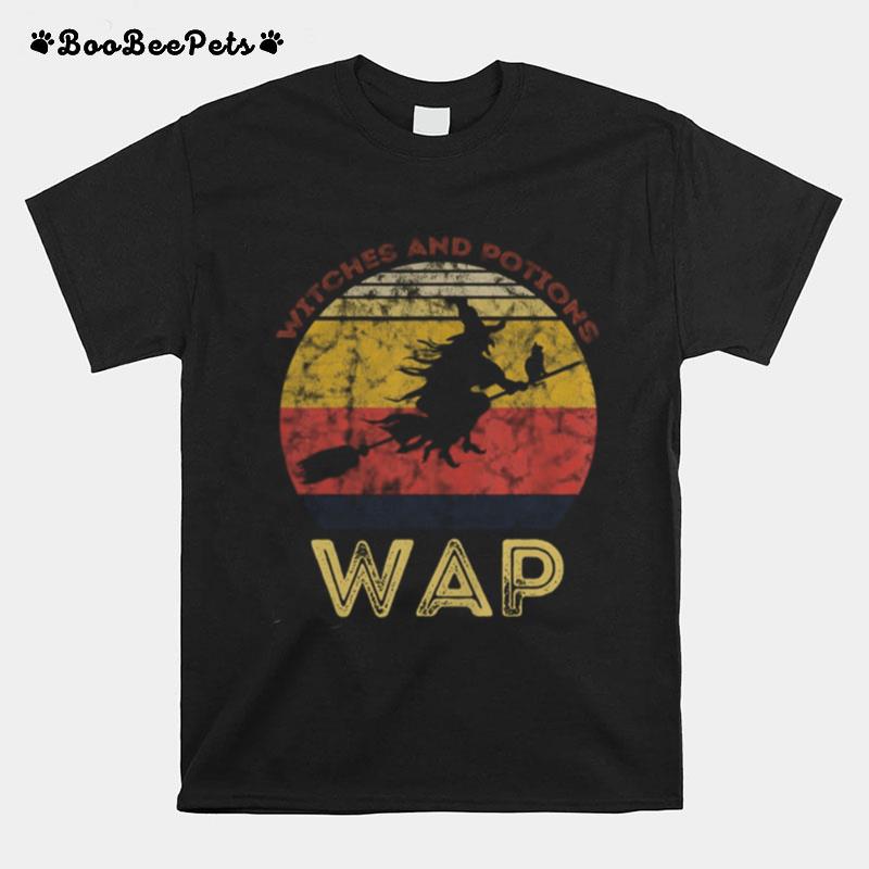 Wap Witches And Potions Retro Sunset Vintage Witch T-Shirt